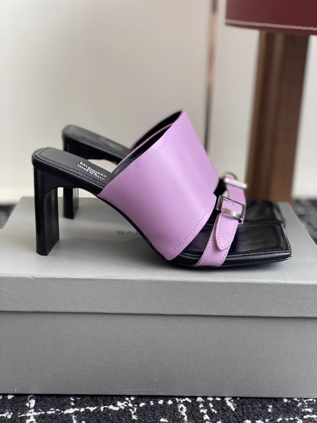 Balenciaga 25ss Square Toe High Heel Mules image 1