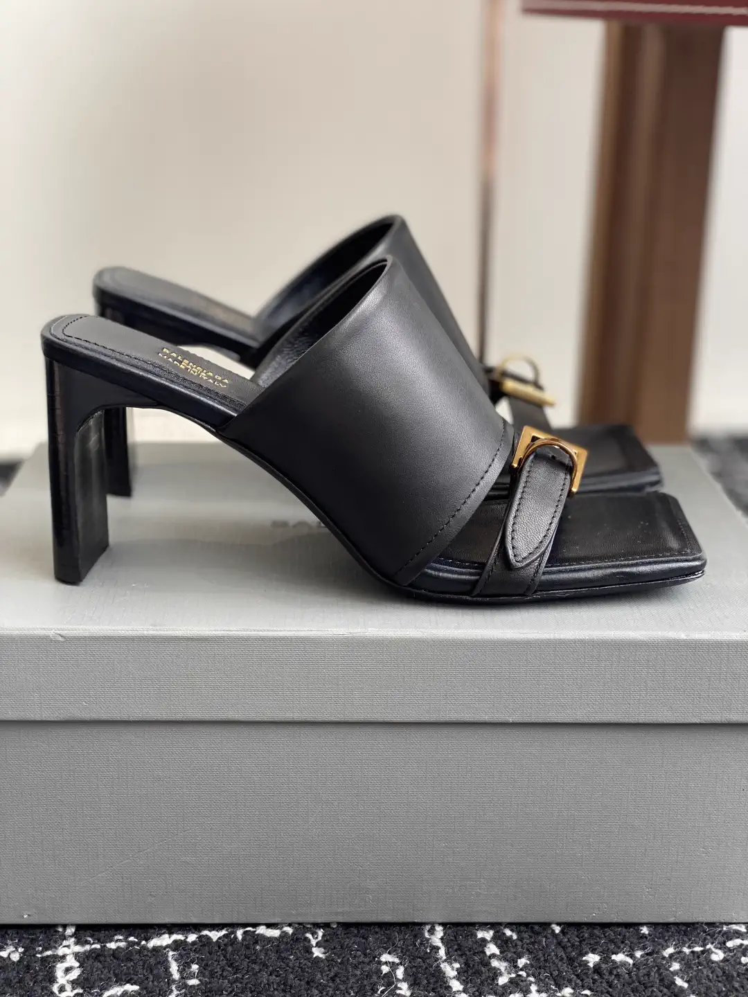 Balenciaga 25ss Square Toe High Heel Mules image 1