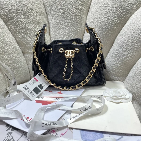Chanel Black Quilted Mini Hobo Shoulder Bag image 1
