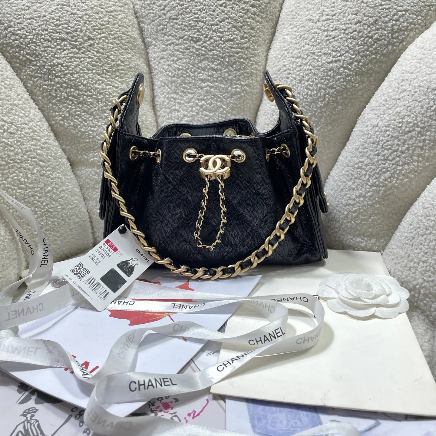 Chanel Black Quilted Mini Hobo Shoulder Bag image 1