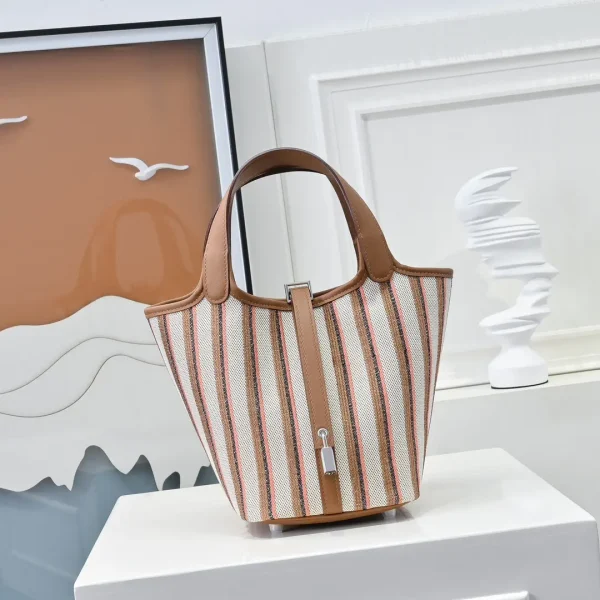Hermès Picotin Striped Top Handle Bucket Bag image 1