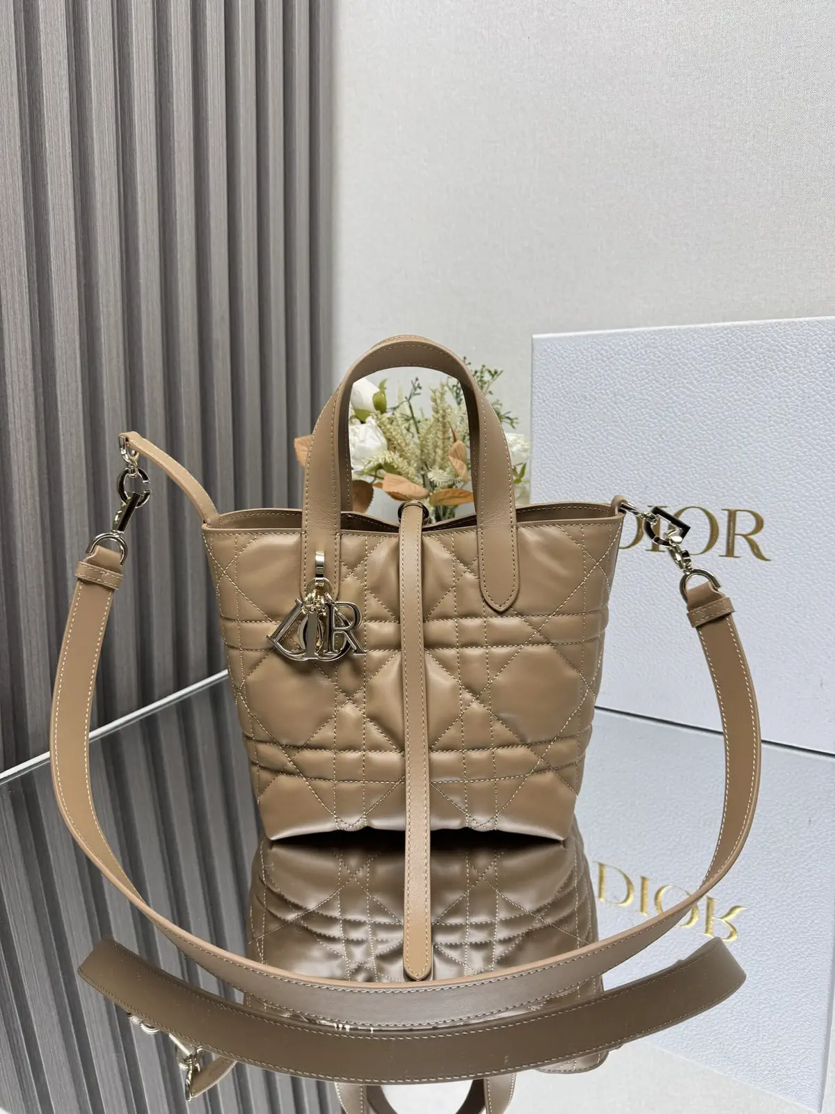 Dior Quilted Leather Top Handle Bag image 1