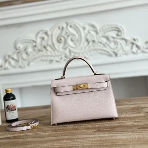 Light Pink Mini Top Handle Bag with Detachable Strap image 1