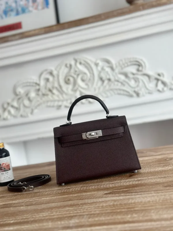 Hermès Dark Burgundy Mini Top Handle Bag image 1