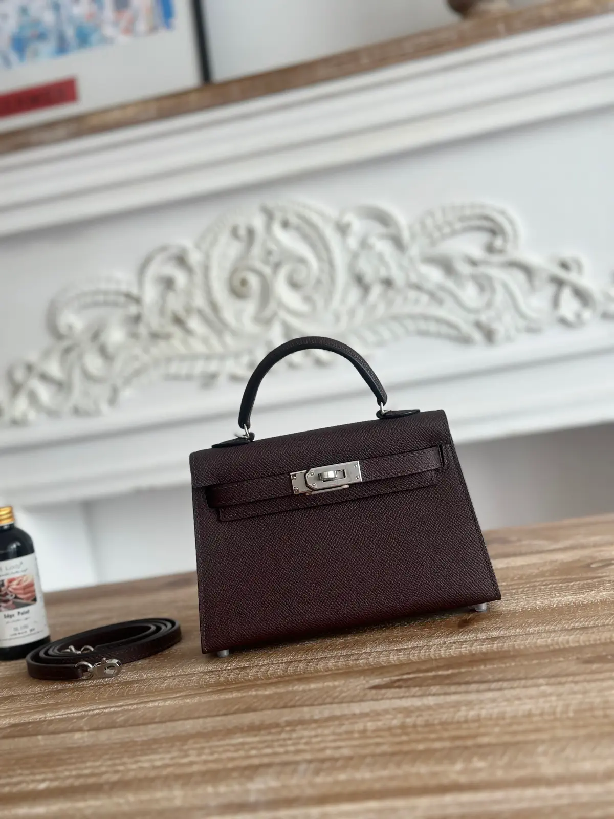 Hermès Dark Burgundy Mini Top Handle Bag image 1