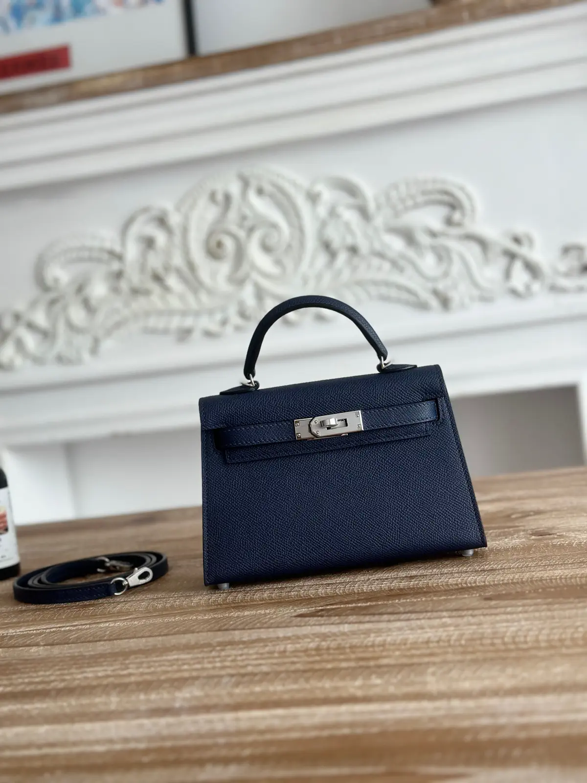Hermès Navy Blue Mini Top Handle Bag image 1