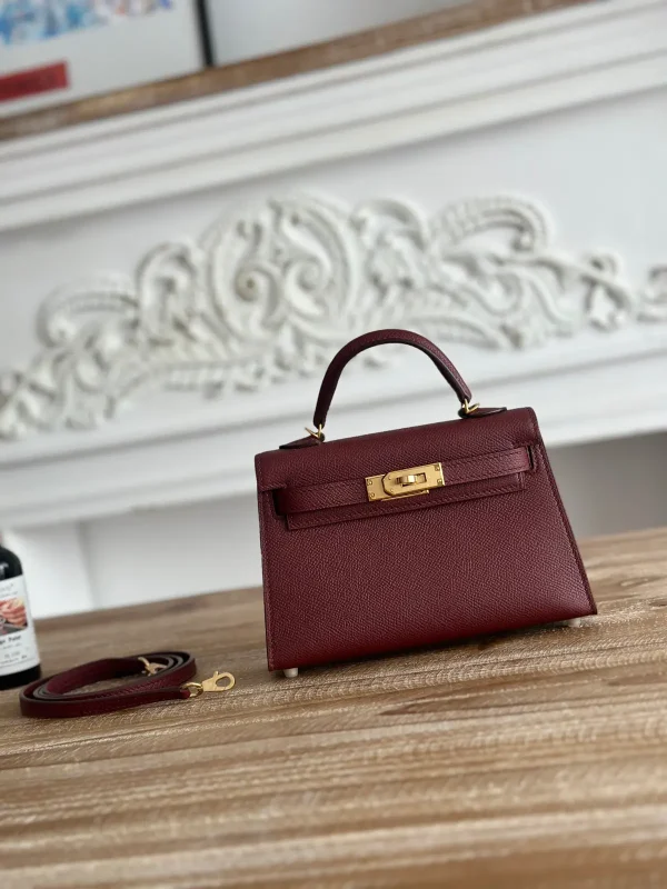 Hermès Burgundy Mini Top Handle Bag image 1