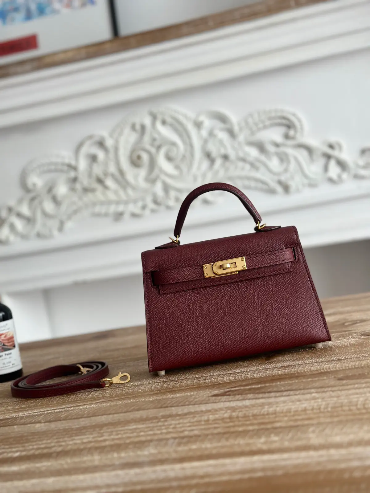Hermès Burgundy Mini Top Handle Bag image 1