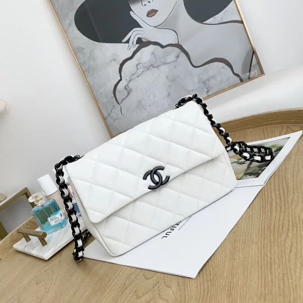 Chanel White Quilted Flap Shoulder Bag image 1