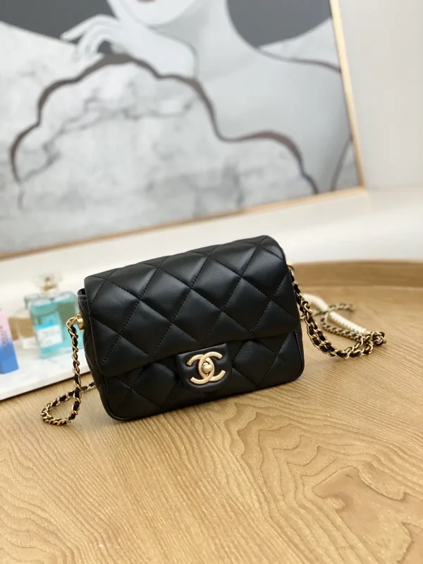 Chanel Quilted Flap Crossbody Bag with Pearl Chain Strap image 1