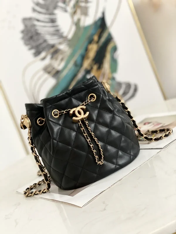 Chanel Quilted Drawstring Bucket Bag image 1