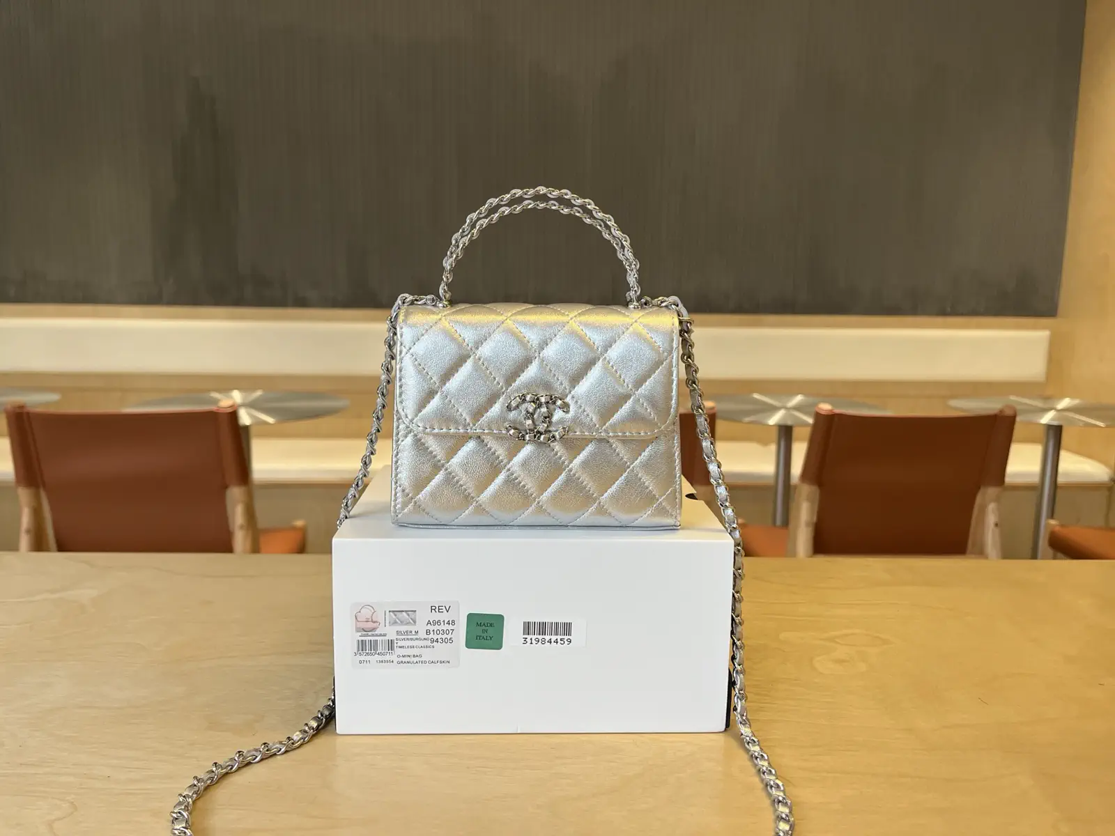 Chanel Quilted Metallic Top Handle Bag image 1