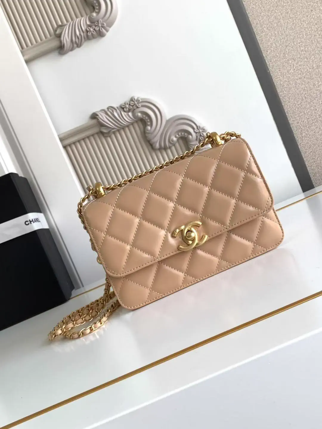 Chanel Quilted Double Gold Ball Mini Shoulder Bag image 1
