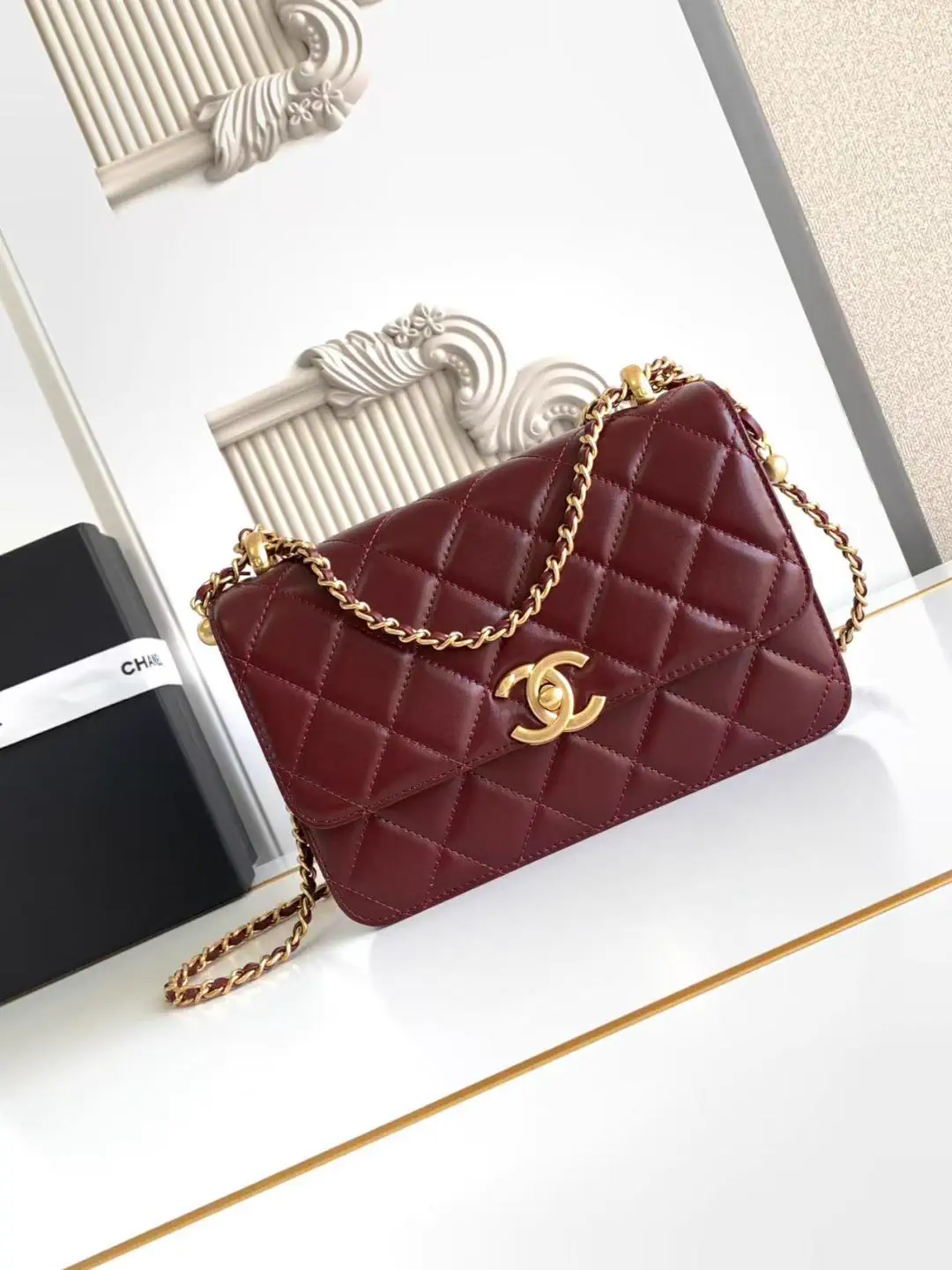 Chanel Quilted Double Gold Ball Mini Shoulder Bag image 1