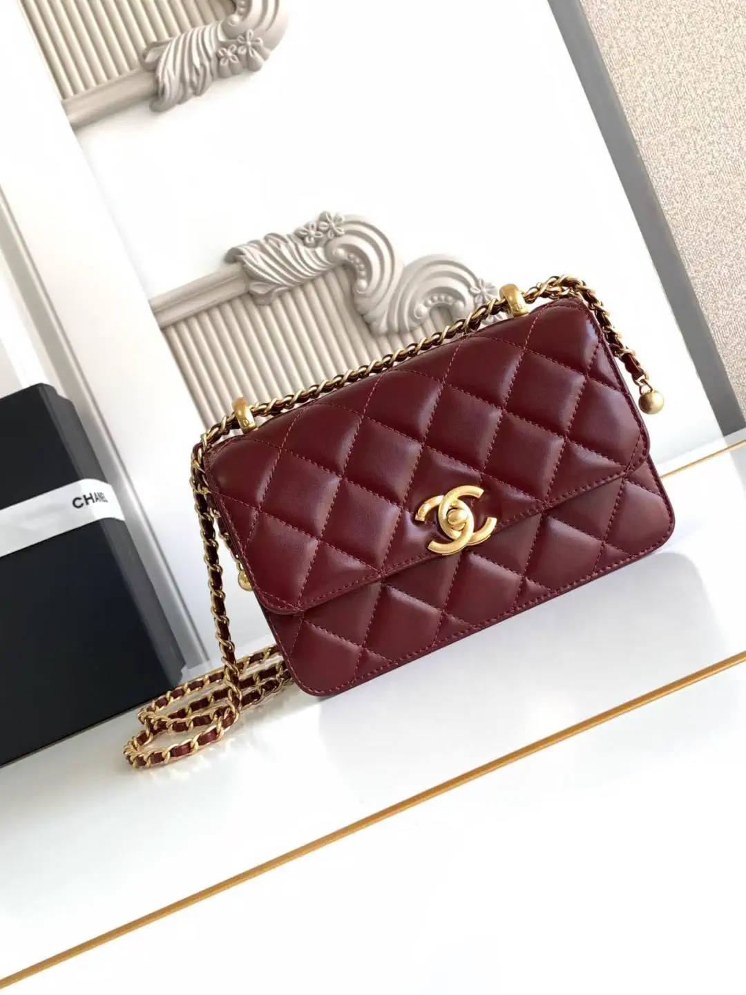 Chanel Quilted Double Gold Ball Mini Shoulder Bag image 1