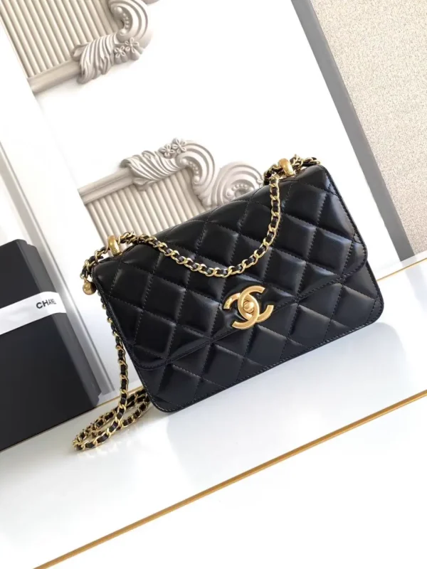 Chanel Quilted Double Gold Ball Mini Shoulder Bag image 1