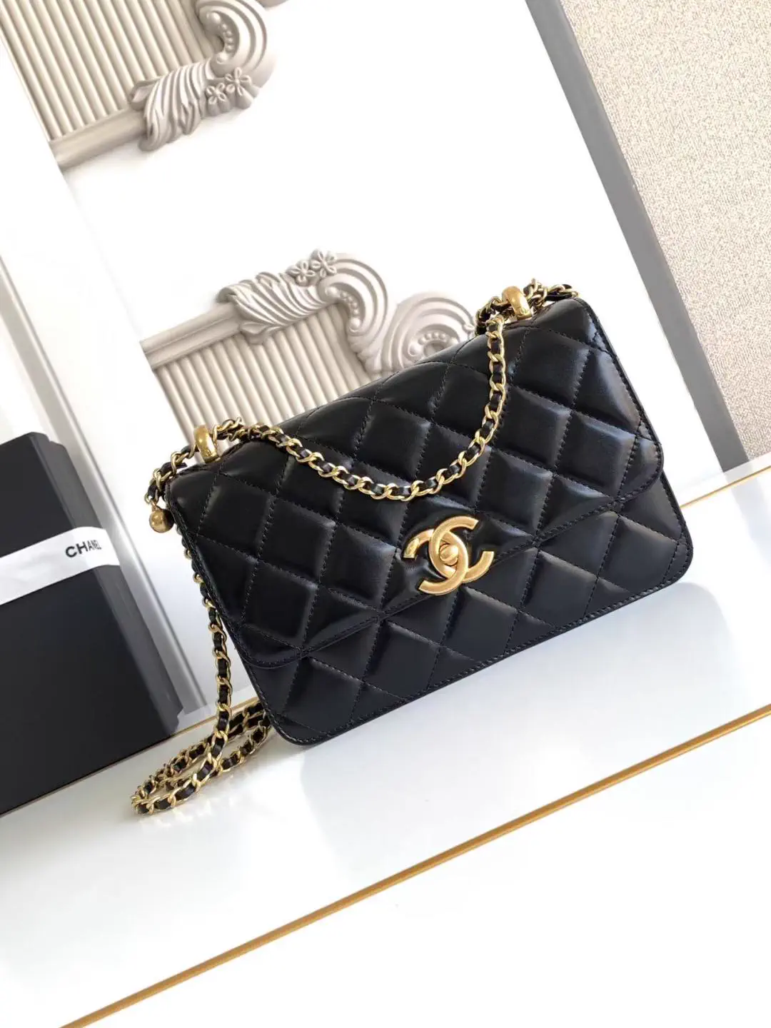 Chanel Quilted Double Gold Ball Mini Shoulder Bag image 1