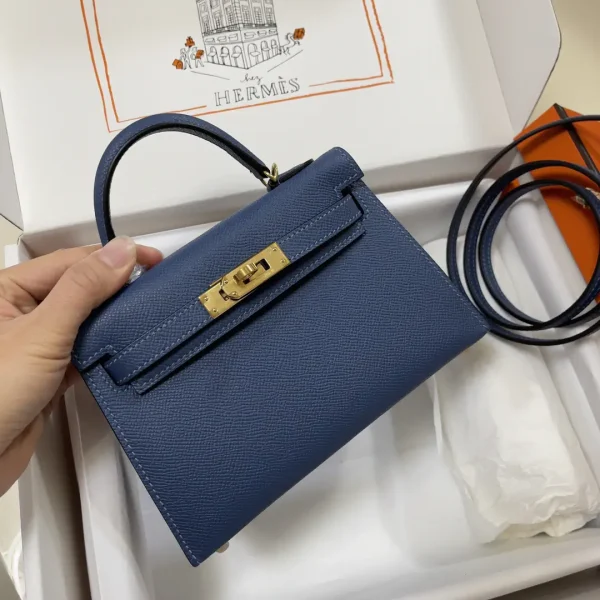 Hermès Blue Top Handle Bag with Detachable Strap image 1