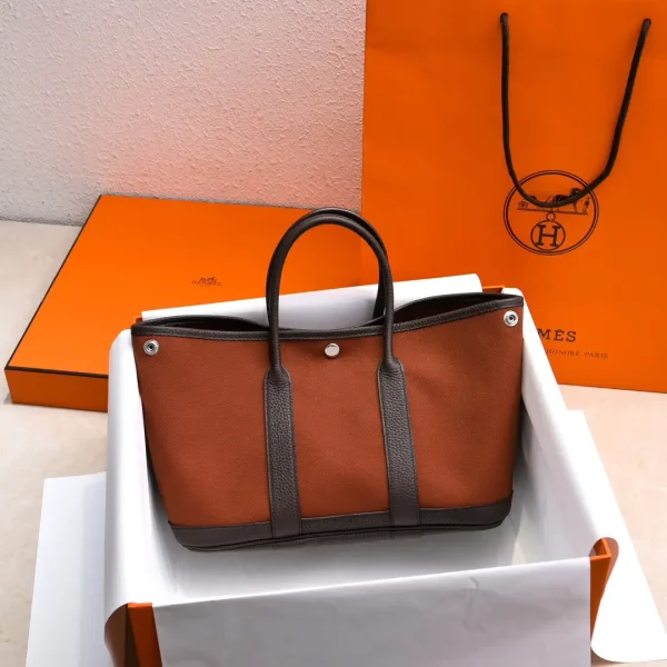 Hermès Canvas Top Handle Tote Bag image 1