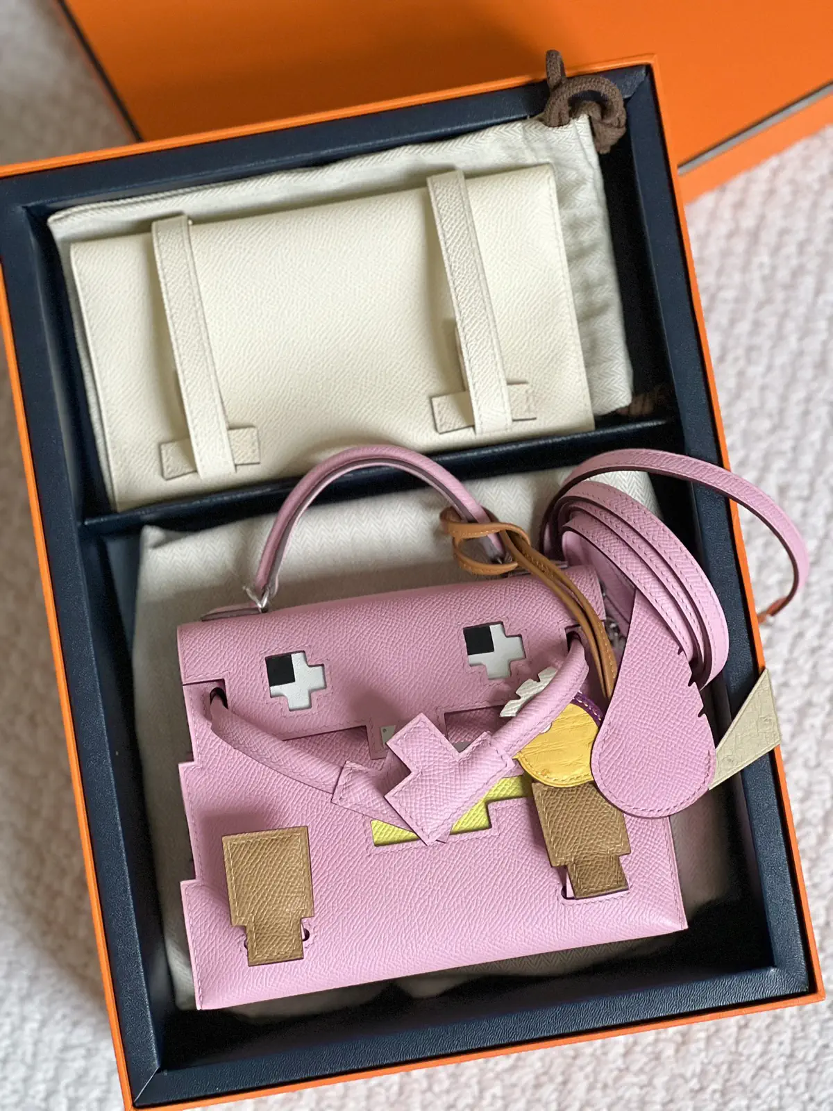 Hermès Kelly Doll Mosaic Pink Top Handle Bag image 1
