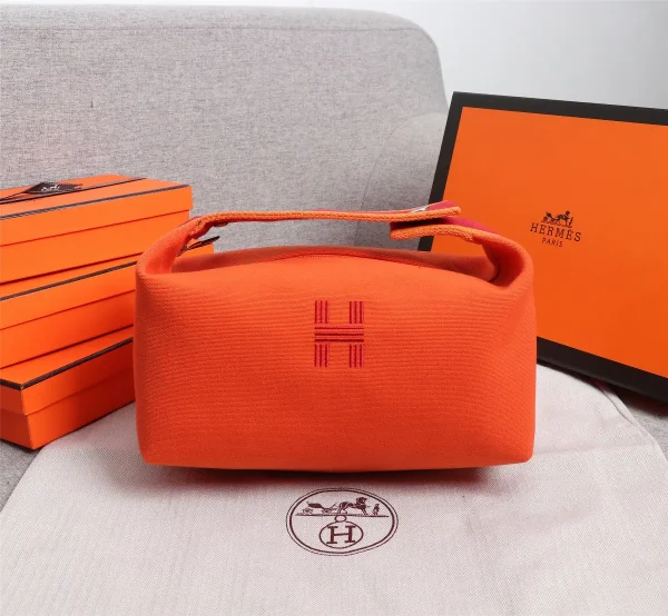 Hermès Canvas Toiletry Bag with Embroidered H Logo image 1