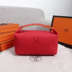 Hermès Canvas Toiletry Bag with Embroidered H Logo image 1