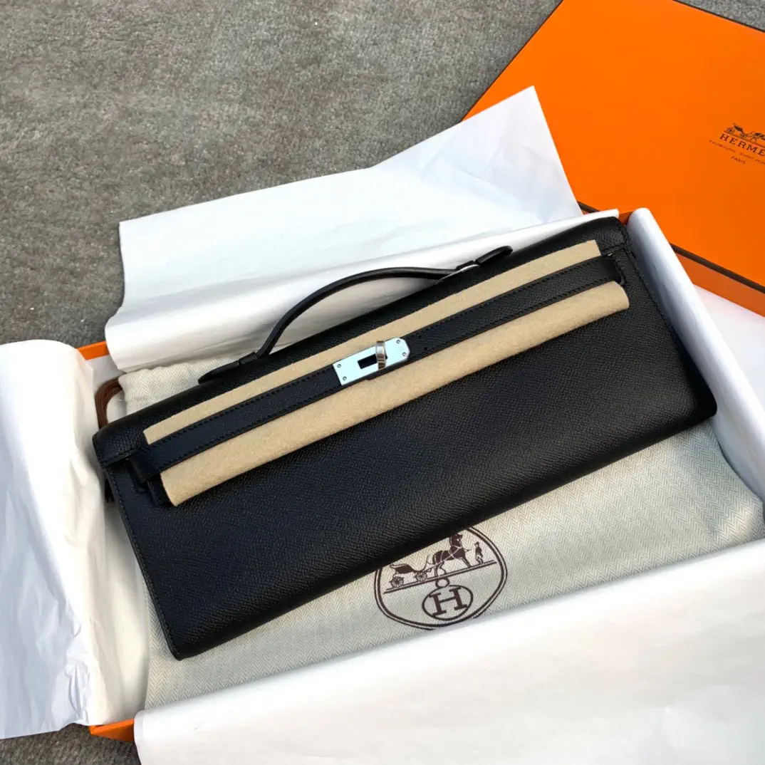 Hermès Black Kelly Cut Clutch image 1