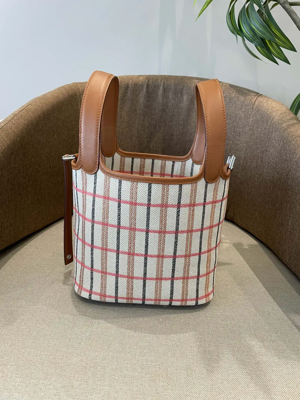 Hermès Striped Bucket Bag image 1