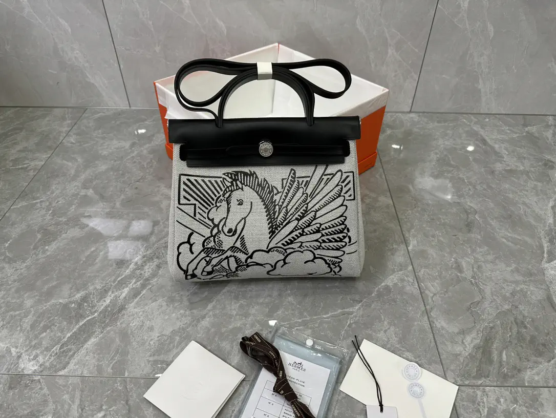 Hermès Herbag Pegasus Print Top Handle Bag image 1