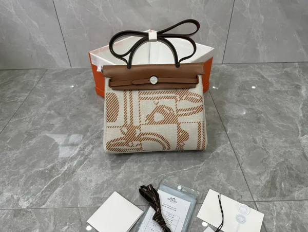 Hermès Herbag Canvas and Leather Top Handle Bag image 1