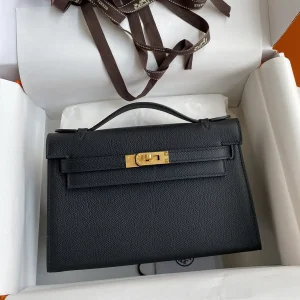 Hermès Black Top Handle Evening Clutch Bag image 1