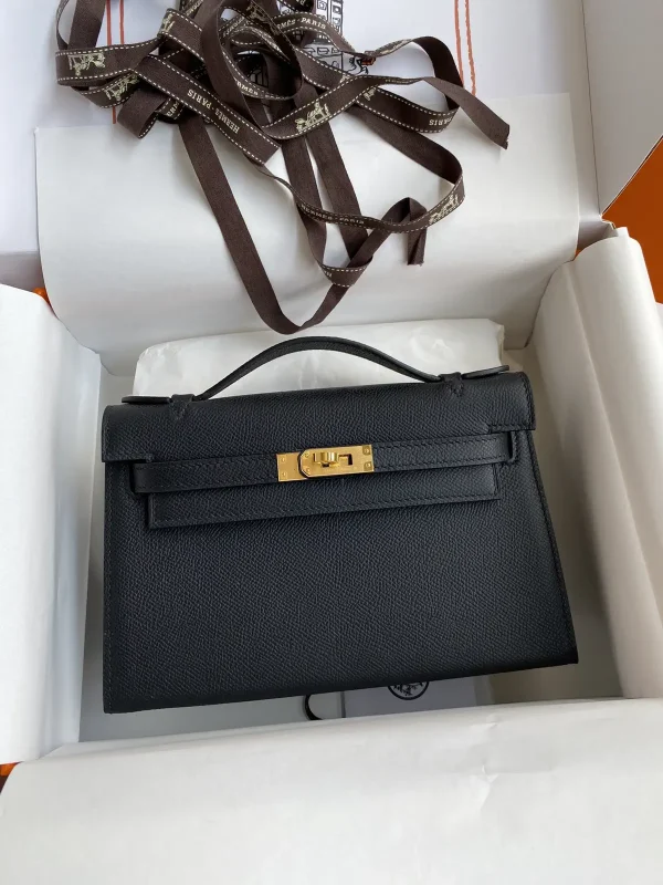 Hermès Black Top Handle Evening Clutch Bag image 1
