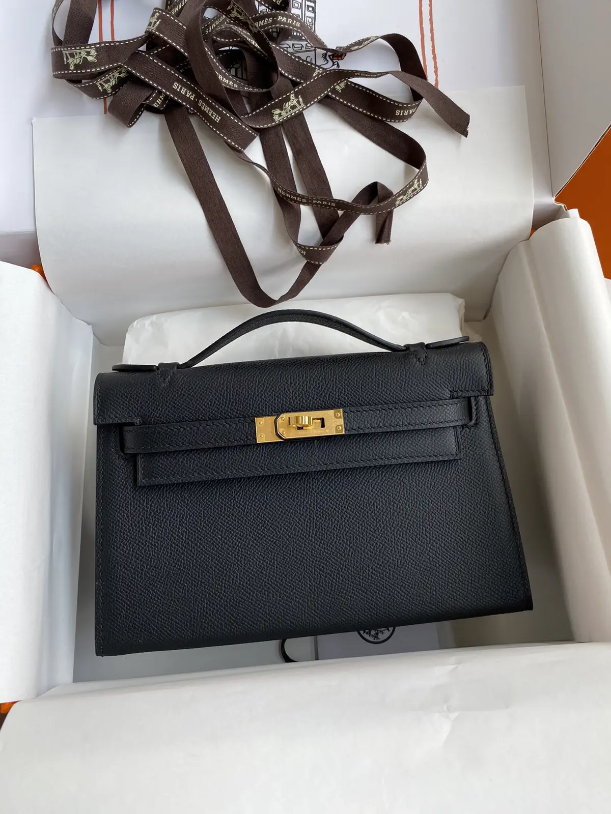 Hermès Black Top Handle Evening Clutch Bag image 1