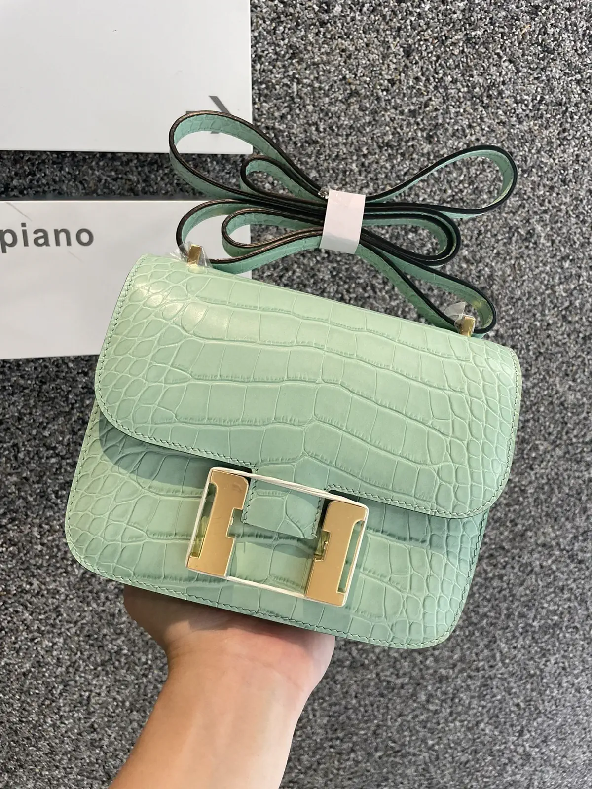 Hermès Crocodile Embossed Crossbody Bag image 1