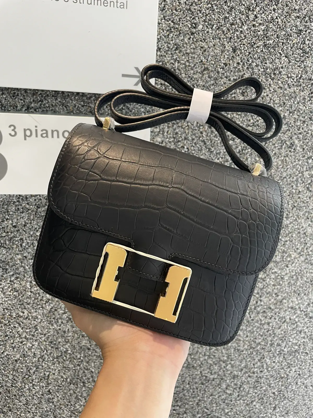 Hermès Crocodile Embossed Crossbody Bag image 1