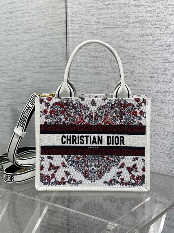 Dior Floral Embroidered Tote Bag image 1