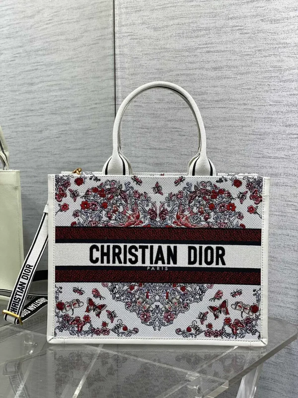 Dior Floral Animal Embroidered Tote Bag image 1