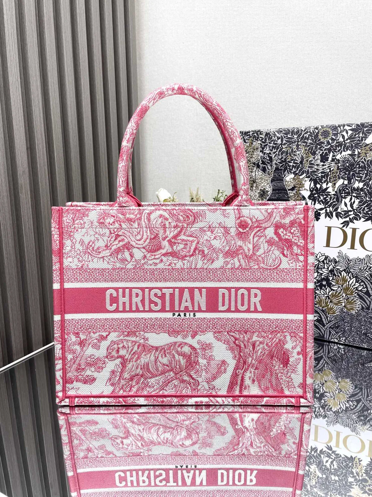 Dior Embroidered Animal Motif Tote Bag image 1
