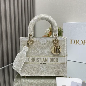 Dior Embroidered Lady Dior Top Handle Bag image 1