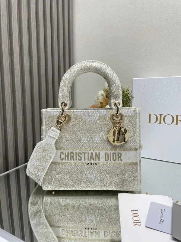 Dior Embroidered Lady Dior Top Handle Bag image 1
