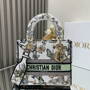 Dior Butterfly Embroidered Top Handle Bag image 1