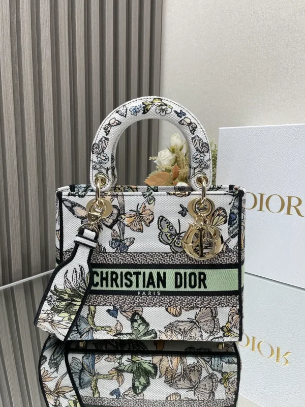 Dior Butterfly Embroidered Top Handle Bag image 1