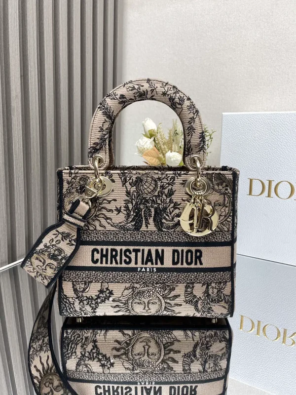 Dior Embroidered Top Handle Bag image 1