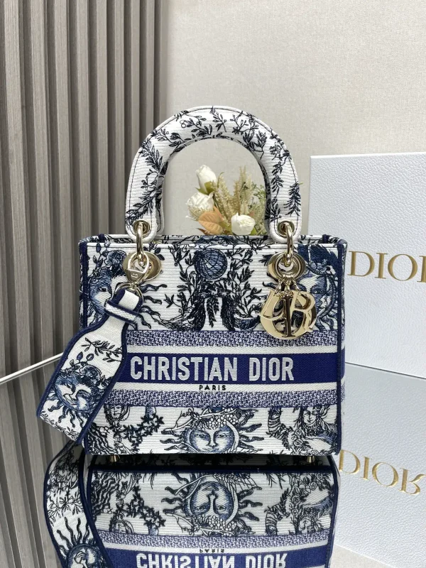 Dior Embroidered Top Handle Bag image 1
