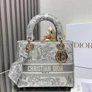 Dior Embroidered Lady Dior Top Handle Bag image 1
