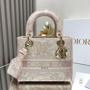 Dior Embroidered Lady Dior Top Handle Bag image 1