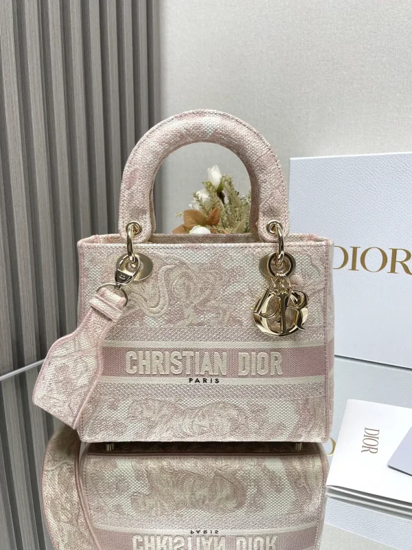 Dior Embroidered Lady Dior Top Handle Bag image 1