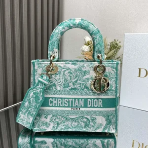 Dior Embroidered Lady Dior Top Handle Bag image 1