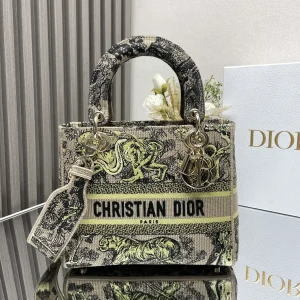 Dior Embroidered Lady Dior Top Handle Bag image 1