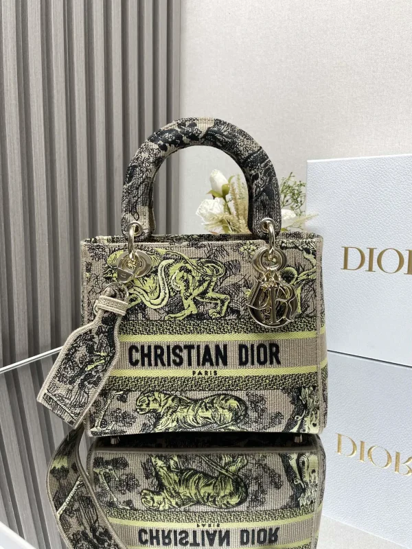 Dior Embroidered Lady Dior Top Handle Bag image 1